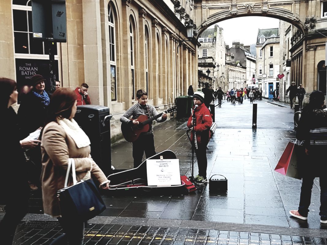 My Children Busking in Bath for Cancer Research